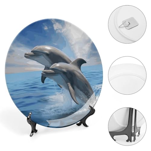 Plato decorativo de porcelana de 7 pulgadas blanco miniatura 4