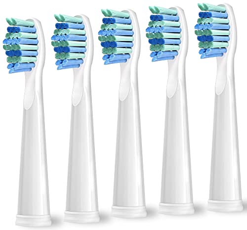 teeteck 5 Pack Electric Toothbrush Replacement Heads Compatible with FairywillToothbrush Heads Compatible with FW-507/508/551/515/917/959/2011 FW-D1/D3/D7/D8