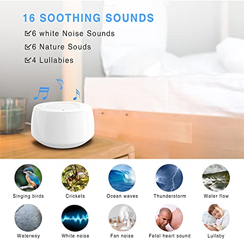 White Noise Sound Machine With Adjustable Night Light, Timer & Memory Features | Sleep Sound Machine With 16 Soothing Sleep Sounds For Babies & Adults | Sleep Therapy At Home & While Travelling #TOP1