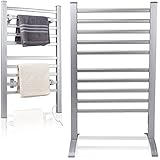 STAKMANN Scaldasalviette Elettrico 2in1 da Terra e Parete Asciugabiancheria Scalda Asciugamani Elementi Riscaldanti Scaldasciugamani Scalda Salviette Sicuro per Bagno Robusto Termoarredo 10 Barre