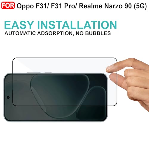 Image of CEDO Tempered Glass for Oppo F31 / F31 Pro (5G) | Screen Protector Full HD Quality Tempered Glass Anti-Scratch Edge to Edge Coverage with Easy Installation Kit (Black)