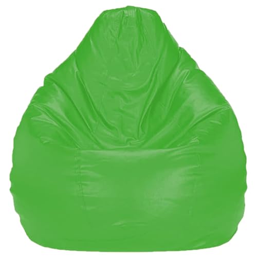 Image of Casa Copenhagen Premium Leather Bean Bag Chair, Filled with Beans | Capacity: Upto 7 Ft Height, 200 KG Weight | 4XL | Chilly Green