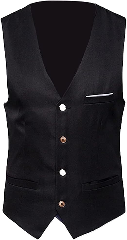 Men Vests Solid Color Suit Vest Single Amazon.co.uk