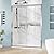 DELAVIN 60" W x 75" H Semi-Frameless Double Sliding Shower Door, Shower Glass Door with SGCC Clear Tempered Glass, Water Repellent Sliding Shower Door with Magnetic Seal Strip