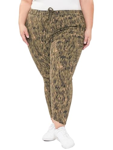 Royalty For Me Women's Missy Plus Size Pull on Pants with Dog Bite Hem
