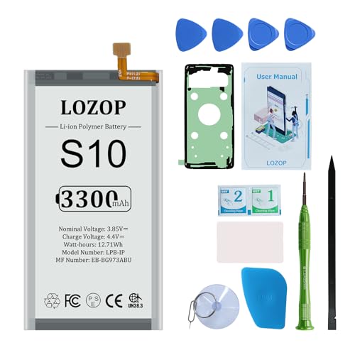 LOZOP S10 Battery Replacement Kit for Galaxy S10 G973 Models