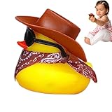 Badeente mit Hut, Badeente, schwimmendes Badespielzeug, Ente für Auto, Ente aus Gummi, tolle Badeenten, Badespielzeug, Füllung für Geschenktüte, Zubehör