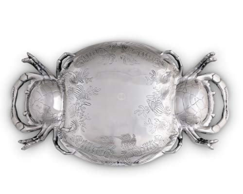 Arthur Court Aluminum Metal Crab Platter/Tray Heavy Quality Coastal Décor for Serving Food and Drinks 24 Inches x 13.5 Inches - Thumbnail 4