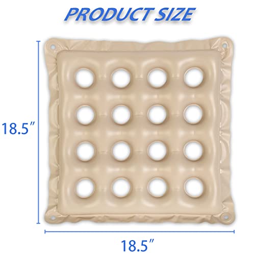 2 Pack Inflatable Seat Cushions for Pressure Relief - Ideal Waffle Cushion for Prolonged Sitting - Wheelchair Cushion for Pressure Sore - Ideal Seat Cushion with Inflatable Pump - Purple & Khaki by KriToy - Image 2