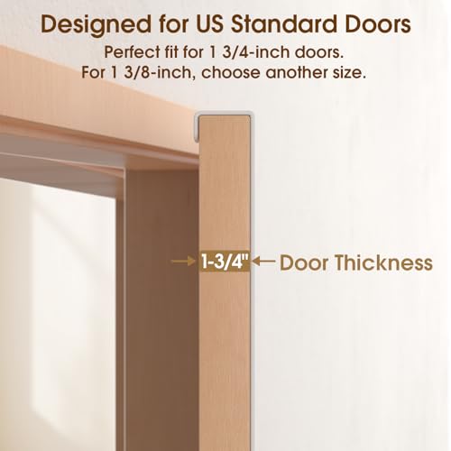 Long Over The Door Hooks, Heavy Duty Door Hanger for Winter Coat, with 15.75" Extended Arms for Easier Access by Women, L16C, Fits Standard 1 3/4'' Doors, Towel Racks Organization for Bathroom, White by CHAUNCEY HOME - Used condition - Image 2