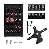 MiYee Sim Racing Button Box Programmable Button Simulation Racing Control Box with Rotary Encoders, Momentary Push Buttons, Carbon Fiber Panel, Metal Housing, for Truck Simulator PC, Plug and Play