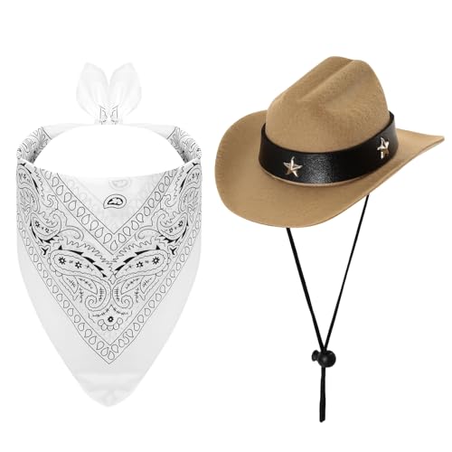 Disfraz Cowboy para Perros y Gatos Small Off-white