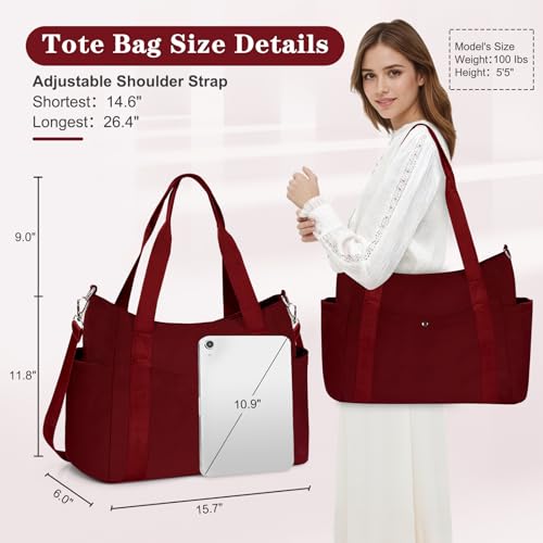 Image of Geestock Tote Bag for Women, Lightweight Large Work Tote Bag, Nurse Handbag Multi-pocket Shoulder Crossbody Tote Bags