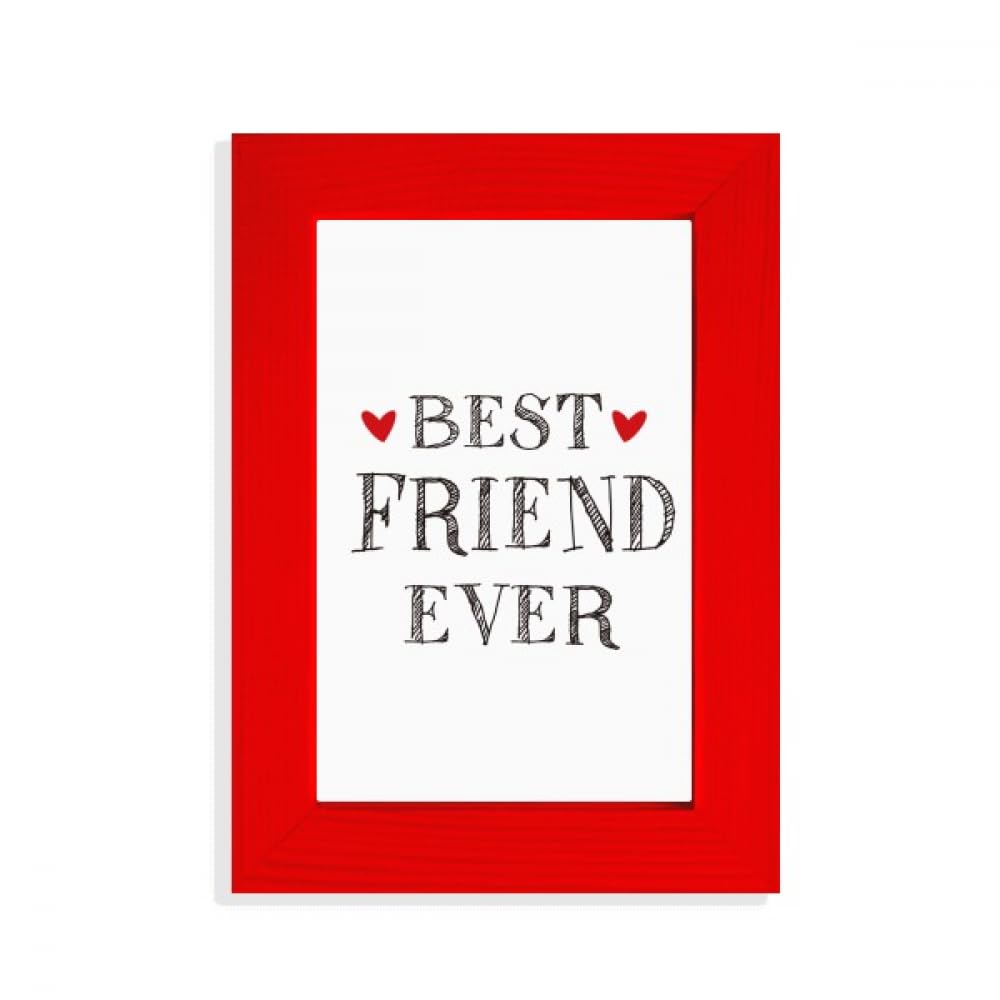 Cadre photo cœur Best friend ever rouge : gravez votre complicité