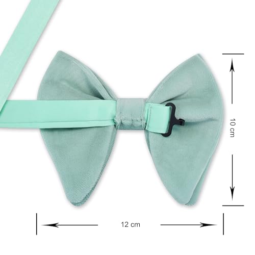 Image of GUSLESON Mens Solid Plaid Velvet Pre-tied Adjustable Bow Tie and Pocket Square Cufflink Set with Gift Box