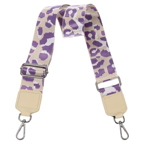 Image of uxcell Wide Shoulder Strap, 5cm Adjustable Purse Strap Replacement Crossbody Strap for Shoulder Bag Wallets, Light Purple, Black Square Mouth Buckle