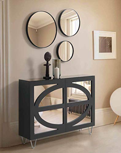 DISARTE - Mueble Auxiliar - Taquillones/Zapateros Modernos - Taquillón Zapatero Laos Negro (115x27x85)