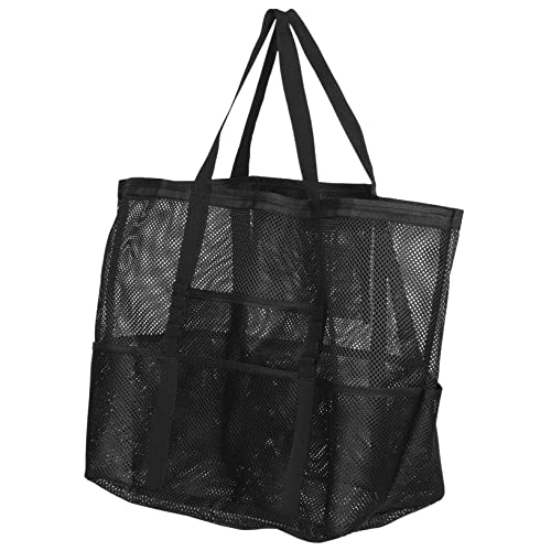 Homoyoyo Large Mesh Beach Bag with Zipper Pocket Stylish Swim Tote for Women for Gym and Outdoor Activities for Storing Swim Gear and Sand Toys