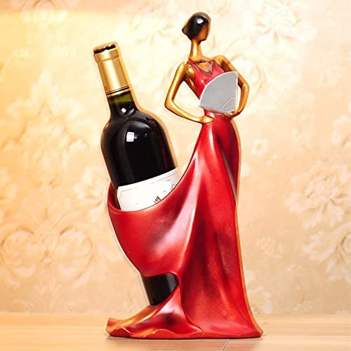 Soporte para botellas de vino de resina rojo miniatura 5