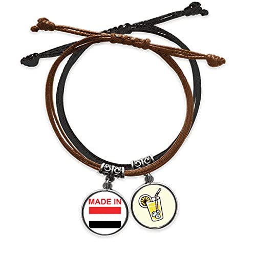 Bracelet corde Yémen en cuir et cordon tressé fait main