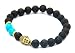 JY Jewelry Unisex 8MM Lava stone beads with Gold Buddha Bracelets