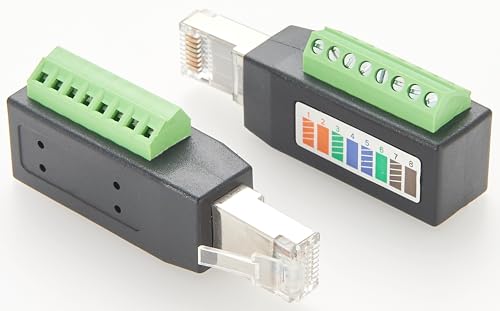 Conector macho sin soldadura RJ45 bloque de terminales de tornillo de 8 pines para cable Ethernet 2