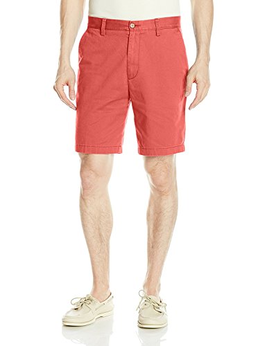 Nautica Men's Cotton Twill Flat Front Chino Short, Sailor Red, 38W