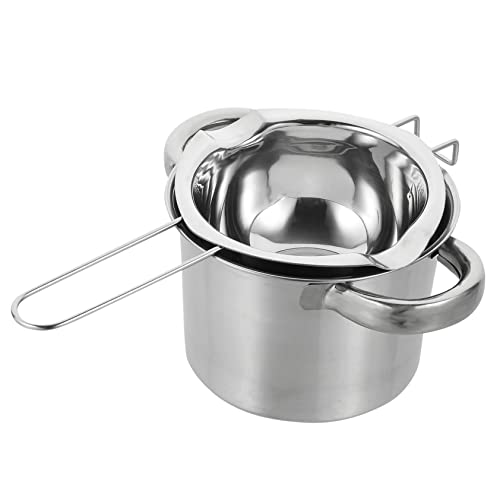 ABOOFAN 1Set Stainless Steel Double Boiler Pot for Melting Chocolate Cheese Butter Outer Pot with Melting Bowl Compact Design for Baking Cooking Candy Making