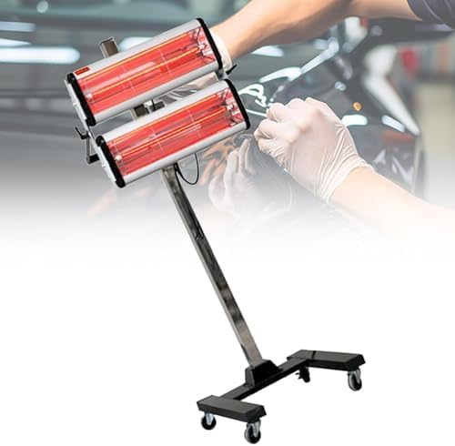 Adjustable Short Wave Infrared Paint Curing Lamp for Automotive Repair, 110V Paint Dryer with Stand, Efficient Temperature & Time Control for Fast Paint Drying