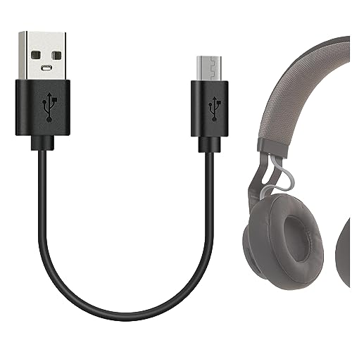 GEEKRIA Câble de charge court USB pour casque, remplacement USB vers Micro-USB compatible avec Jabra Move/Elite 65t-65e/Elite Sport/Halo Smart (30 cm)