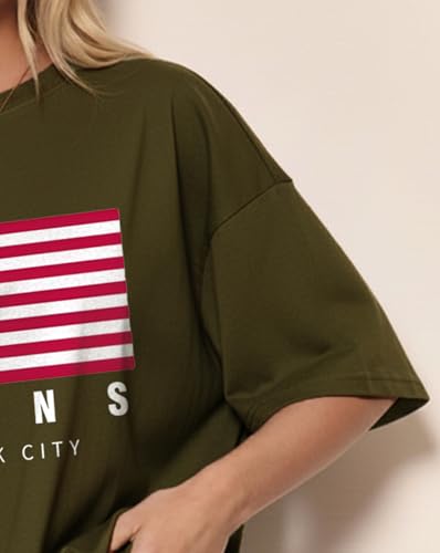 Image of AUSK Oversized Front Printed Loose Fit T-Shirt for Women || Tshirt for Girls