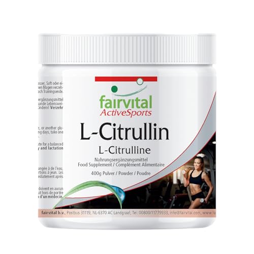 Fairvital | L-citrulline en poudre dose élevée - 400g - L-citrulline-malate sans additifs