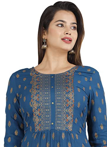 Image of Shiva Fab Short Kurti for Women | Embroidered Straight Rayon Kurta | Round Neck Full Sleeves Short Kurti for Women's Combo Pack of 2