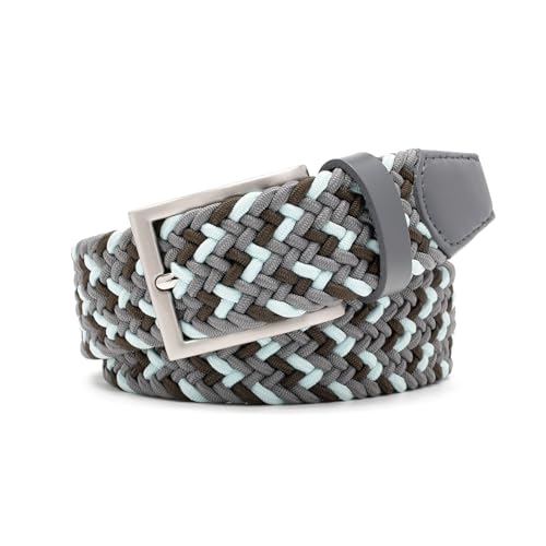 Image of Men's Stretch Braided Elastic Woven Canvas Golf Belt, multicolor,1 3 /8 inch