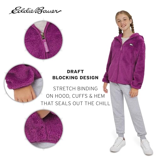 Image of Eddie Bauer Girls' Quest Plush High Pile Faux Sherpa Hooded Jacket