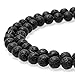 Produktbild jartc Perlen Für Energie Armbänder Yoga Armband Armband DIY Natürliche Perlen Schwarz Lava Stein Lavastein perlen 95 Stück, 34 cm, 4 mm