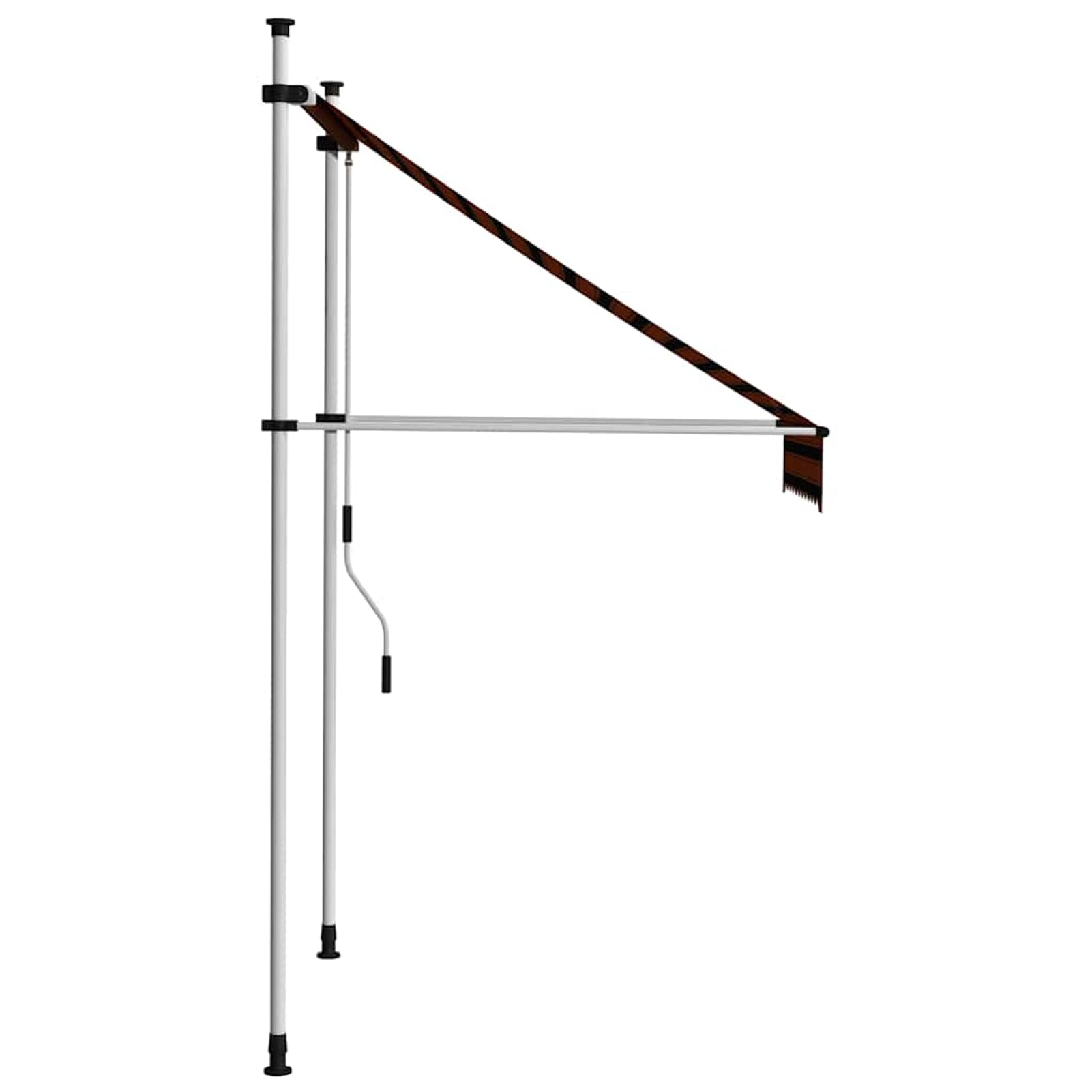 Wysuwana markiza balkonowa, obsługiwana ręcznie, 100 cm, pomarańczowa i brązowa, bez wiercenia, z korbą ręczną, aluminiowa markiza odporna na promieniowanie UV, regulacja wysokości i działanie