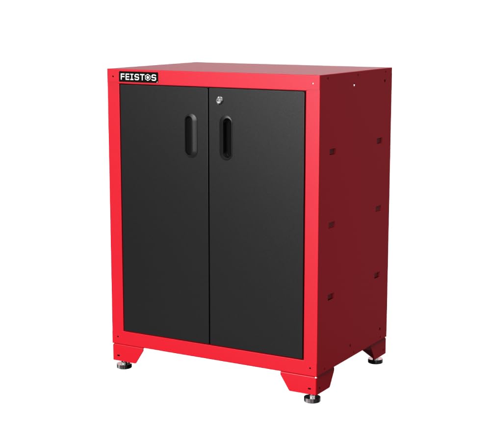 Werkstatteinrichtung | Werkzeugschrank Juno 14 | inkl. Lochwand | Schwarz/Rot | 264x46x198 cm