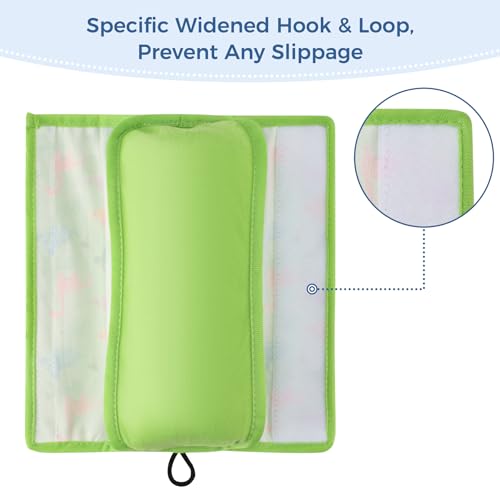 Image of COOLBEBE Seat Belt Pillow for Kids, Extra Soft Toddler Travel Pillow for Car Seat, Universal Carseat Strap Cushion Pads for Childs Baby People Adults, Green Dinosaurs