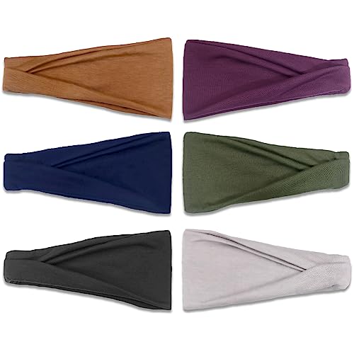 Ivaryss IHB-C2305-6 Headbands For Women, Non-Slip, Premium Stretchy Head Bands Hair Accessories,Wear For Yoga, Fashion, Working Out, Travel Or Running, 6 Pack, Solid thumb #4