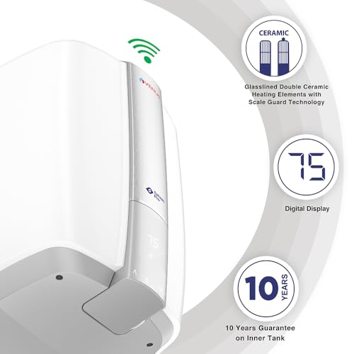 Image of Venus Splash Pro IOT | 15SW 15Litre Storage Water Heater | Iot enabled wifi controlled Smart Geyser Porcelain Enamelled Glass Lined Tank | 5star ENERGY SAVING rating | Guarantee 10 Years on Tank | 5AC