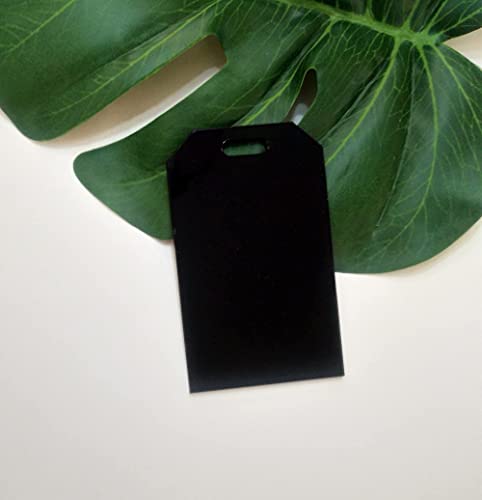 Set of 10 Blank Luggage Tags, Personalized Acrylic Luggage Tag, Wedding Place Cards, Name Cards - Escort Cards – Place Cards (Black)4