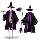 12 Ft Skeleton Halloween Outfit Witch Costume Accessories for Outdoor Decor
