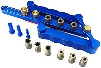 FireAngels Woodworking Joinery Jigs Tools Self Centering Dowelling Jig Set 6/8/10mm Precise Drilling Guide (Blue)