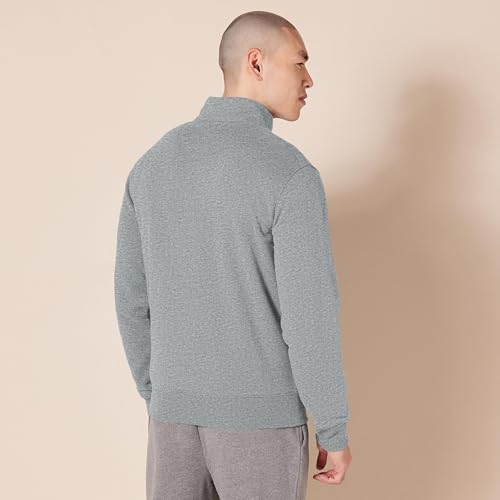 Amazon Essentials Sudadera de Forro Polar con Cuello Perkins y Cremallera Completa Hombre, Gris Claro Mezcla, L - imagen 3