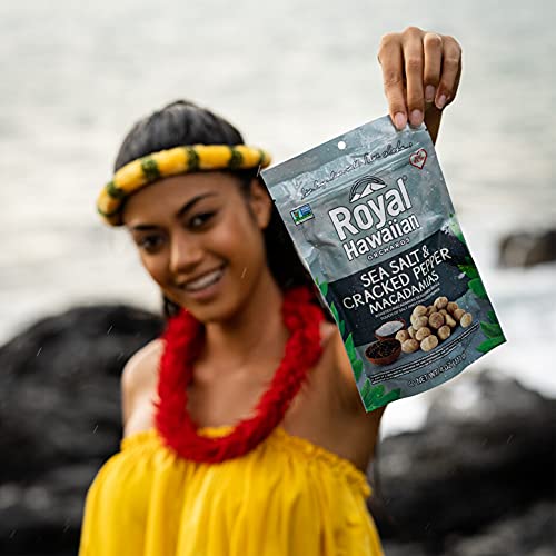 Royal Hawaiian Orchards Sea Salt & Cracked Pepper Macadamia Nuts, Gluten-Free, Vegan, Non-Gmo, Kosher - 4 Oz (Pack Of 1) #TOP2