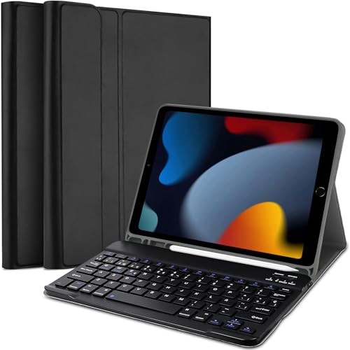 Ya en manzanajugosa.com: Zabatoco Funda con Teclado para iPad de 9.ª generación de 10,2 Pulgadas, Teclado Español Ñ con Bluetooth Desmontable y Funda Inteligente para iPad de 9.ª Gen/8.ª Gen/7.ª Gen/Air 3/Pro 10,5 (10.2)