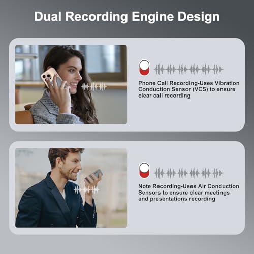 Image of Tonfarb AI Voice Recorder, 64GB Note Voice Recorder with Transcription & Summarization, Powered by ChatGPT, App-Controlled, One-Touch Recording for Calls, Lectures, Interviews & Meetings (Grey)