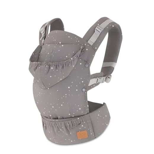 kk Kinderkraft Mochila Portabebé HUGGY, Ergonómica, Multiposición, Algodón, hasta 20 Kg, Gris