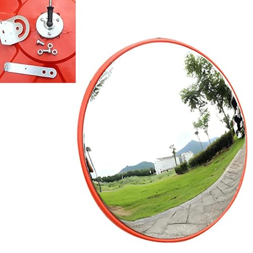 WEZCHUGHAOL 11.8" Round Convex Mirror for Blind Spot - Adjustable Safety Mirror with Wide Angle View, Perfect for Bedroom Decor, Garage, Warehouse & Door Access, Durable Traffic Mirror
